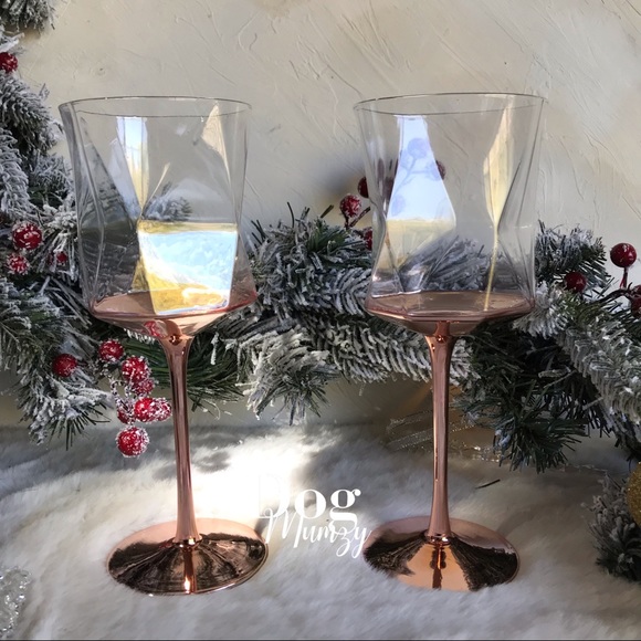 Luxe Habitat Rose Gold Jewel Shaped Wine Glass Box Set - Picture 7 of 7